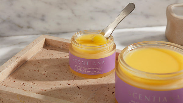 Rescuing Body Balm Jars and Spatula On Marble Tray