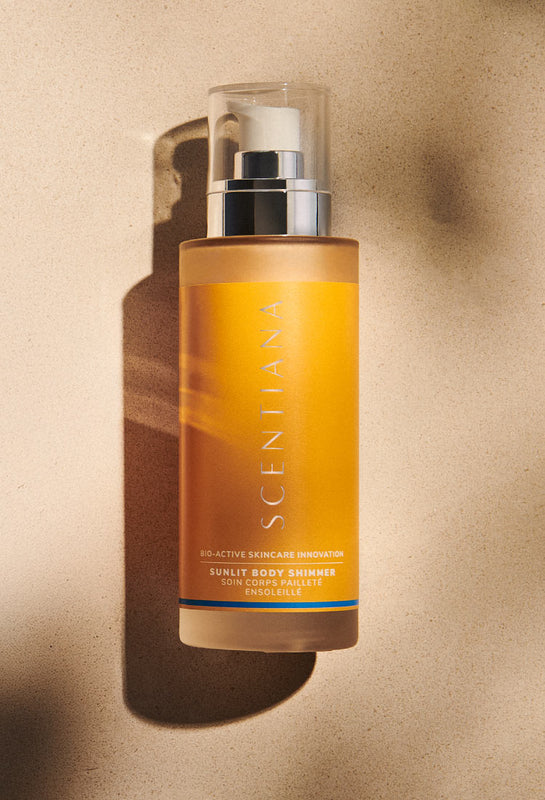 Sunlit Body Shimmer On Textured Background With Luminous Glow